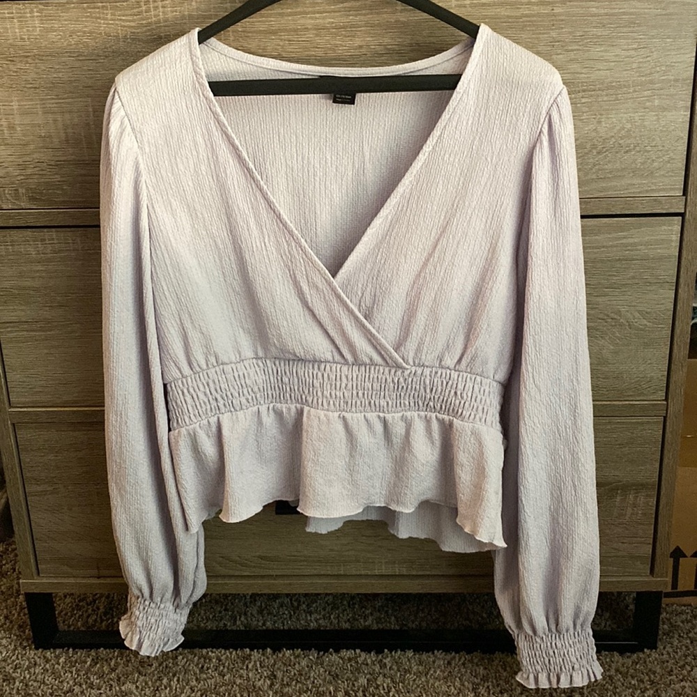 Lilac V-Neck Blouse